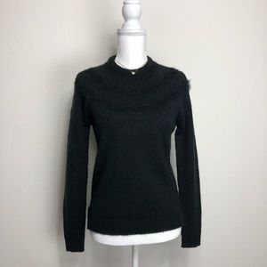 Who What Wear Black Knit “Fur” Sweater Top Size S